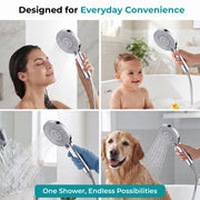Plantex Hand Shower for Bathroom/3 Mode Multifunctional Shower/5-Inch ABS Plastic Silicone Handheld Shower/Easy Mode Switching – (Chrome, APS-8616)