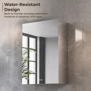 Plantex Bathroom Mirror Cabinet/304 Stainless Steel Bathroom Cabinet with Mirror/Bathroom Storage Cabinet/Wall Mounted Mirror Bathroom Cabinet (12x18 Inch-Chrome)