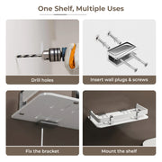Plantex Acrylic Bathroom Organizer/Shelf for Kitchen/Wall - Accessories (9x5 Inches-White)