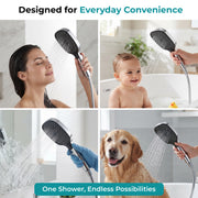 Plantex Hand Shower for Bath/4 Mode Multifunctional Shower/ABS Plastic Silicone Handheld Shower/Easy Mode Switching – (Chrome, APS-H592)