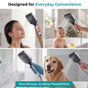 Plantex Hand Shower for Bathroom/3 Mode Multifunctional Shower/5-Inch ABS Plastic Silicone Handheld Shower/Easy Mode Switching – (Chrome, APS-679)