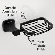 Plantex Space Aluminum Soap Holder for Bathroom Wall/Soap Stand/Soap Dish/Soap Holder for Bathroom Accessories (Black)