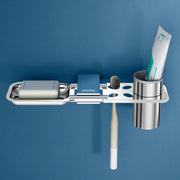 Plantex 2in1 Soap Dish with Tumbler Holder for Bathroom/304 Grade Stainless Steel Toothbrush Holder with Soap Case/Bathroom Accessories - (Regent, Chrome)