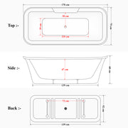 Plantex Freestanding Bathtub for Bathroom/Acrylic Bath tub for Adults/Deep Soaker Bathtub with Overflow, Popup and Drain Pipe (BSM-219-White-1700mm)