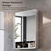Plantex Bathroom Mirror Cabinet/304 Stainless Steel Bathroom Cabinet with Mirror/Bathroom Storage Cabinet/Wall Mounted Mirror Bathroom Cabinet (20x32 Inch-Chrome)