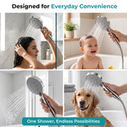 Plantex Hand Shower for Bathroom/5 Mode Multifunctional Shower/5-Inch ABS Plastic Silicone Handheld Shower Head/Easy Mode Switching – (Chrome, APS-8607)