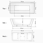 Plantex Freestanding Bathtub for Bathroom/Acrylic Bath tub for Adults/Deep Soaker Bathtub with Overflow, Popup and Drain Pipe (BSM-209-White-1700mm)