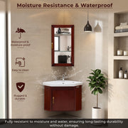 Plantex Vanity Set for Bathroom/Wall Mount Vanity Cabinet with Washbasin and Mirror/Corner Washbasin with Unbrackable Cabinet Full Set/Bathroom Accessories - (461, Brown)