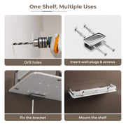 Plantex Acrylic Bathroom Shelf/Shelf for Bathroom Wall/Bathroom Shelf Rack/Kitchen Organiser/Stand (15x5 Inches-White)