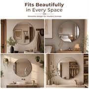 Plantex Frameless Round Mirror with Beveled Smooth Edges/Wall Mirror for Bathroom/Dressing Room/Living Room/Bedroom/Entryway (24 Inch)