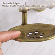 Plantex 304 Grade Stainless Steel 2in1 Soap Holder with Tumbler Holder/Bathroom Accessories - Skyllo (Antique)