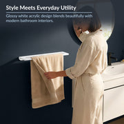 Plantex 20 Inch Acrylic Towel Hanger for Bathroom/Towel Rod for Kitchen/Napkin Holder/Stand/Towel Bar for Bathroom - Pack of 1 (VIW-126, White)