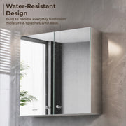 Plantex Bathroom Mirror Cabinet/304 Stainless Steel Bathroom Cabinet with Mirror/Bathroom Storage Cabinet/Wall Mounted Mirror Bathroom Cabinet (18x18 Inch-Chrome/Double Door)