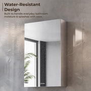 Plantex Bathroom Mirror Cabinet/304 Stainless Steel Bathroom Cabinet with Mirror/Bathroom Storage Cabinet/Wall Mounted Mirror Bathroom Cabinet (16x24 Inch, Chrome)
