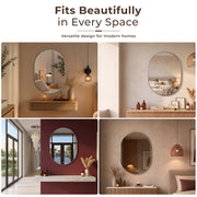 Plantex Frameless Mirror for Bathroom/Dressing Room/Living Room/Bedroom/Entryway - Capsule Shape (18 X 24 Inch)