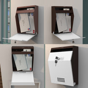 Plantex Letter Box/GI Steel Suggestion Box for Office with Key Lock/Post Box for Gate Home/Complaint Box/Wall Mounted Mail Box - (Coffee & White)
