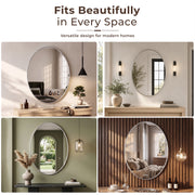 Plantex Frameless Oval Mirror for Wall/Bathroom/Dressing Room/Living Room/Bedroom/Entryway - Bathroom Accessories (18 X 24 Inch)