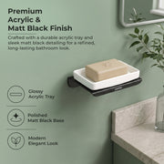 Plantex Stainless Steel with ABS Material Soap Holder for Bathroom/Wall Mounted Soap Holder/Bathroom Accessories - (Matt Black)