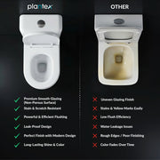 Plantex Siphonic Flush System Ceramic Commode/S Trap Western Toilet with Siphonic Vacuum Flush/One Piece Western Commode With Soft Close Toilet Seat (White - Ukrain)