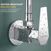 Plantex Angle Valve with Wall Flange & Teflon Tap/Angle Cocke for Bathroom/Bathroom Accessories -Chrome (Celesiya-1244)