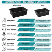 Plantex Single Bowl Kitchen Sink/Quartz Sink For Kitchen/Non-Fading Matt Black Colour With Uv Protection/Undermount/Topmount (Black - 18 X 16 Inches)