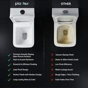Plantex Platinum Ceramic Commode Toilet/S Trap One Piece Western Toilet/Rim Washdown Flush Commode with Soft Close Toilet Seat Cover (White, Ultra)