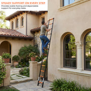 Plantex 5.1m (16.73 ft.) Telescopic Ladder/Carbon Steel 13-Steps Portable & Compact Ladder/Foldable Multipurpose Collapsible Ladder for Home & Outdoor Use - (Orange)
