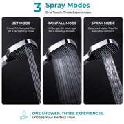 Plantex Hand Shower for Bathroom/3 Mode Multifunctional Shower/5-Inch ABS Plastic Silicone Handheld Shower/Easy Mode Switching – (Chrome, APS-679)