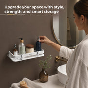 Plantex Acrylic Bathroom Organizer/Shelf for Kitchen/Wall - Accessories (9x5 Inches-White)