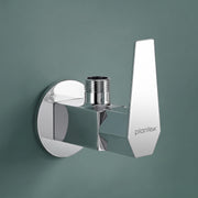 Plantex Angle Valve with Wall Flange & Teflon Tap/Angle Cocke for Bathroom/Bathroom Accessories -Chrome (Celesiya-1244)
