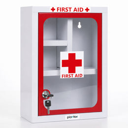 Plantex First Aid Box/Medicine Storage Box/Emergency First Aid Kit Box/Medical Box for Home, School & Office/Medicine Organizer with Multi Compartment - (Red & White) â€“ Big Size Wall Mount â€“ GI Steel