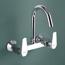 Plantex Mixer Tap for Kitchen with Wall Flange and Teflon Tape/Kitchen Sink Taps/Sink Mixer Tap Hot and Cold with 360° Swivel Spout (Celesiya-1248)