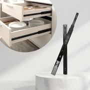 Plantex 16 Inch Soft Close Drawer Channel/Regular Close Ball Bearing Slider Drawer Channel for Home, Kitchen & Wardrobe/Telescopic Channel for Drawer - Pair of 1 (Black)