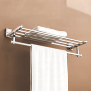 Plantex 304 Grade Stainless Steel 24 inch Towel Rack for Bathroom/Towel Stand/Hanger/Bathroom Accessories - Darcy (Chrome)