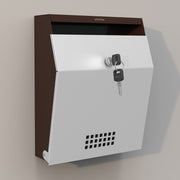 Plantex Letter Box/GI Steel Suggestion Box for Office with Key Lock/Post Box for Gate Home/Complaint Box/Wall Mounted Mail Box - (Coffee & White)