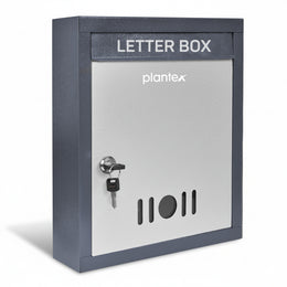 Plantex Wall Mount Letter Box - Suggestion Box/Mail Box/Post Box for Home gate with Secure Key Lock - (Dark Grey) A4 Size