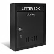Plantex Letter Box/GI Steel Post Box/Suggestion Box for Office Use with Key Lock/Letter Box for Home gate/Mail Box (Black) - Wall Mount - A4 Size