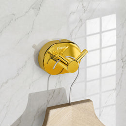 Plantex J4 Stainless Steel Robe Hook/Clothes Hanger for Wall/Hangers for Bathroom/Bathroom Accessories (PVD Gold Finish) Onix