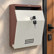 Plantex Letter Box/GI Steel Suggestion Box for Office with Key Lock/Post Box for Gate Home/Complaint Box/Wall Mounted Mail Box - (Orchid & Ivory)