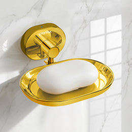 Plantex J4 Stainless Steel Wall Mounted Soap Holder for Bathroom/Soap Holder for Kitchen/Soap Stand for Bathroom/Bathroom Accessories (PVD Gold Finish) Onix