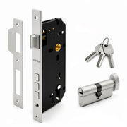 Plantex Mortise Door Lock Set with Brass Cylinder & Keys/Heavy-Duty Main Door Lock Body - Pack of 1 (Satin)