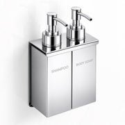 Plantex Double Liquid Soap Dispenser for Bathroom/304 Grade Stainless Steel Shampoo Dispenser/Body Soap Dispenser/Bathroom Accessories - Pack of 1 (Regent, Chrome)