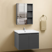 Plantex Stainless Steel Vanity for Bathroom/Rectangle Cabinet with Wash Basin and Mirror/Bathroom Organizer for Home - (NZBC-30)
