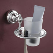 Plantex Tumbler for Bathroom/304 Grade Stainless Steel Toothbrush Holder/ABS Material Toothbrush Stand Bathroom Accessories - Pack of 1 Skyllo(Chrome)
