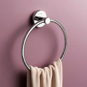 Plantex Stainless Steel Round Napkin Hanger for Bathroom/Towel Holder for Wash Basin/Napkin Holder/Bathroom Accessories - (Chrome) Pack of 1