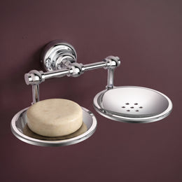 Plantex 304 Grade Stainless Steel Double Soap Holder for Bathroom/Wall Mounted Soap Holder/Bathroom Accessories - Skyllo (Chrome)