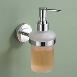 Plantex Brezza Stainless Steel Glass Liquid Soap Dispenser/Shampoo Dispenser/Handwash Dispenser/Bathroom Accessories - Chrome