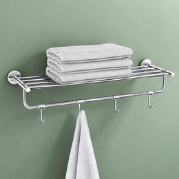 Plantex Stainless Steel 24 Inch Towel Rack for Bathroom/Towel Holder/Towel Stand/Towel Hanger/Bar/Bathroom Accessories - Pack of 1 (Chrome)