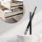 Plantex 10 Inch Soft Close Drawer Channel/Regular Close Ball Bearing Slider Drawer Channel for Home, Kitchen & Wardrobe/Telescopic Channel for Drawer - Pair of 1 (Black)