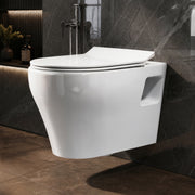 Plantex Ceramic Commode for Toilet/Rim Washdown Western Commode/P Trap Wall Hung Toilet for Bathroom with Soft Close Seat Cover - (White)